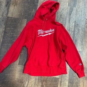 Champion Red Milwaukee Tool Hoodie